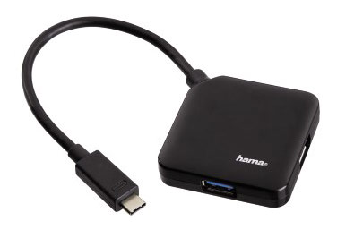 Разветвитель USB 3.0 Hama Type-C Plug 4порт. черный (00135750) в интернет магазине soman