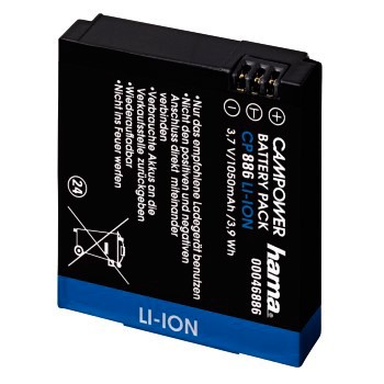 Аккумулятор Hama H-46886 Li-Ion CP 886 7.6В/1050мАч/7.2Вт для фотокамер GoPro HD Hero 5зв в интернет магазине soman