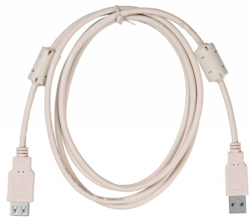 Кабель-удлинитель USB2.0 USB2.0-AM-AF-1.8M-MG USB A (m)/USB A (f) 1.8м феррит.кольца в интернет магазине soman