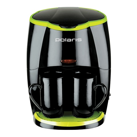 Кофеварка капельная Polaris PCM0210 450Вт черный/салатовый в интернет магазине soman