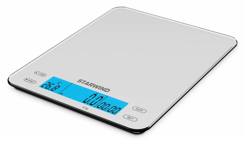 Весы кухонные электронные Starwind SSK8451 макс.вес:8кг белый в интернет магазине soman