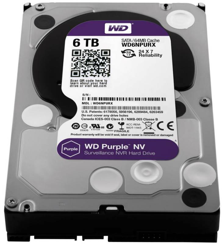 Жесткий диск WD Original SATA-III 6Tb WD6NPURX Purple NV 64Mb 3.5" в интернет магазине soman