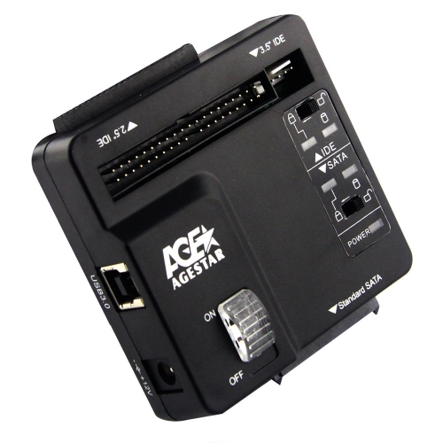 Док-станция для HDD/SSD AgeStar 3FBCP SATA IDE пластик черный в интернет магазине soman