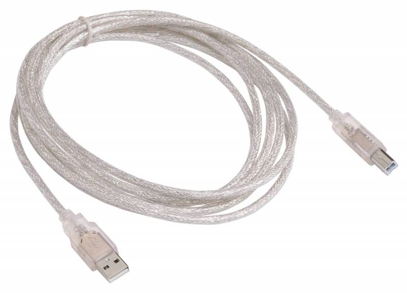 Кабель USB2.0 Buro USB2.0-AM/BM-3-TRANS A(m)/B(m) (3м) /прозрач. в интернет магазине soman