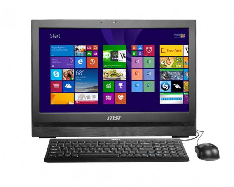 Моноблок MSI AP200-236RU 20" HD+ Touch P G3250 (3.2)/4Gb/500Gb/HDG/DVDRW/Free DOS/GbitEth/WiFi/клавиатура/мышь/Cam/черный 1600x900 в интернет магазине soman