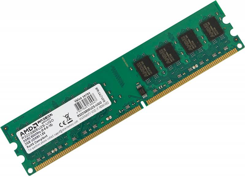Память DDR2 2Gb 800MHz AMD R322G805U2S-UGO OEM PC2-6400 CL5 DIMM 240-pin 1.8В в интернет магазине soman