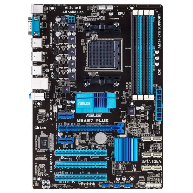 Материнская плата Asus M5A97 PLUS Soc-AM3+ AMD 970 4xDDR3 ATX AC`97 8ch(7.1) GbLAN RAID RAID1 RAID5 RAID10 в интернет магазине soman