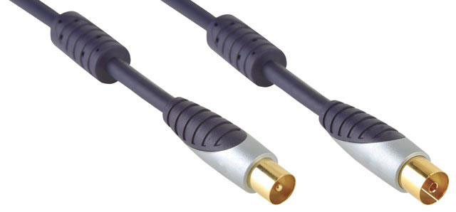 Кабель антенный Bandridge Coax (m)/Coax (f) 5м. феррит.кольца Позолоченные контакты синий (SVL8705) в интернет магазине soman