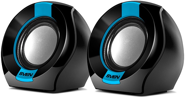 Колонки Sven 150 2.0 черный/синий 5Вт портативные в интернет магазине soman