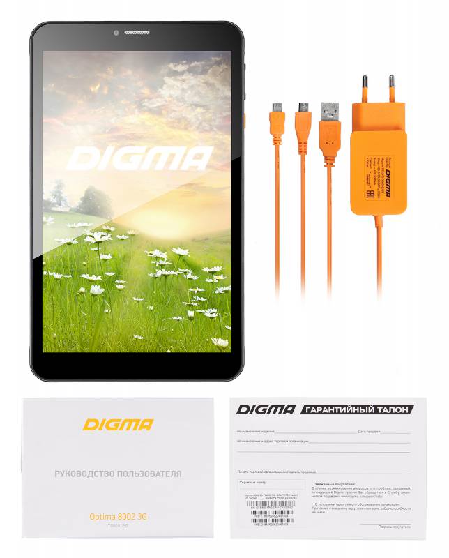 Планшет Digma Optima 8002 3G SC7731 (1.5) 4C/RAM1Gb/ROM8Gb 8" IPS 1280x800/3G/WiFi/BT/0.3Mpix/0.3Mpix/GPS/Android 5.1/графит/Touch/microSD 128Gb/minUSB/3500mAh в интернет магазине soman