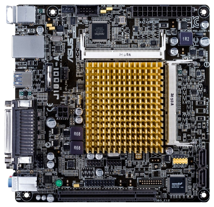 Материнская плата Asus J1800I-A Celeron 2xDDR3L mini-ITX AC`97 8ch(7.1) GbLAN+VGA+HDMI в интернет магазине soman
