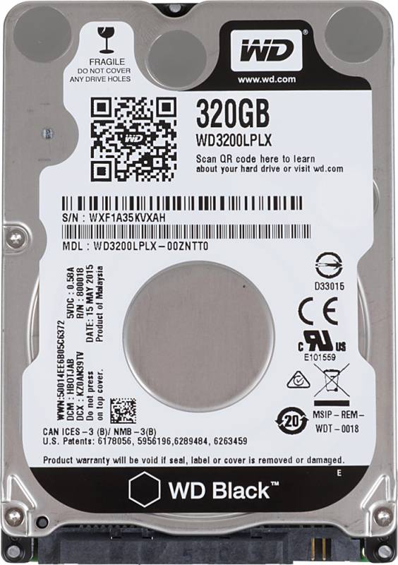 Жесткий диск WD Original SATA-III 320Gb WD3200LPLX Black (7200rpm) 32Mb 2.5" в интернет магазине soman
