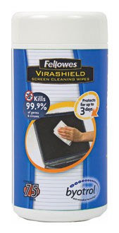 Салфетки Fellowes чистящие антибактериальные Virashield для экранов в тубе (100 шт) (FS-2211709) в интернет магазине soman