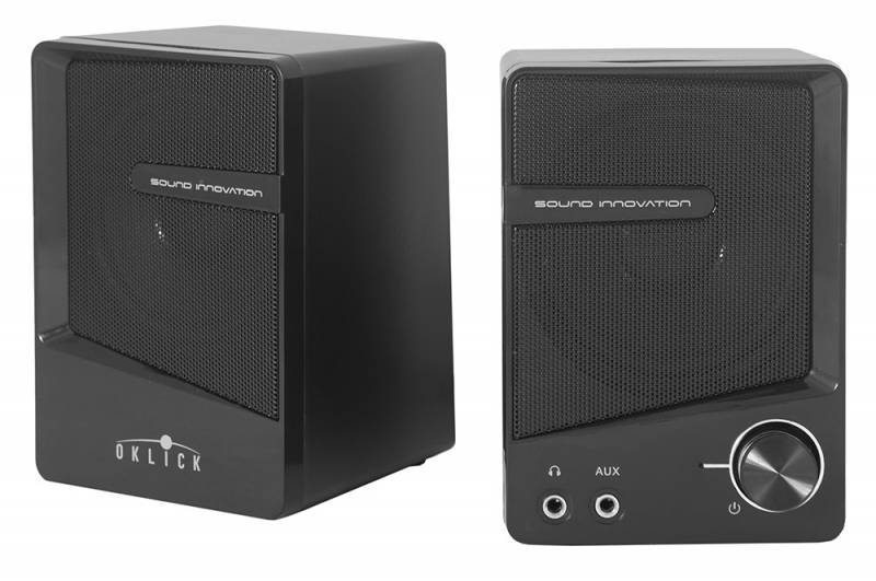 Колонки Oklick OK-126 2.0 черный 6Вт портативные в интернет магазине soman