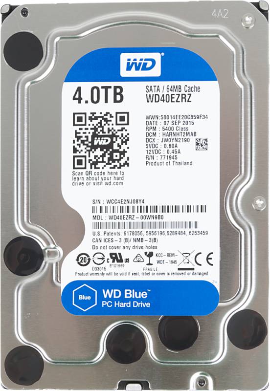 Жесткий диск WD Original SATA-III 4Tb WD40EZRZ Blue (5400rpm) 64Mb 3.5" в интернет магазине soman