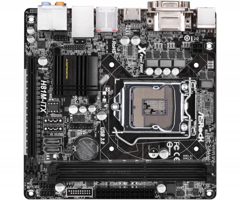 Материнская плата Asrock H81M-ITX Soc-1150 Intel H81 mini-ITX AC`97 8ch(7.1) GbLAN+VGA+DVI+HDMI в интернет магазине soman