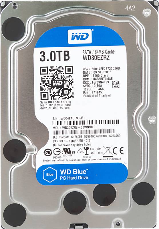 Жесткий диск WD Original SATA-III 3Tb WD30EZRZ Blue (5400rpm) 64Mb 3.5" в интернет магазине soman